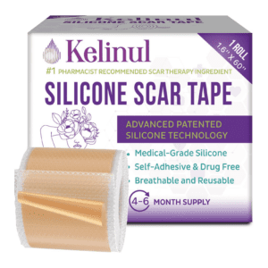 1.6'' x 60'' Silicone Scar Tape Roll - Reusable, Painless, Medical Grade for C-Section Scars.