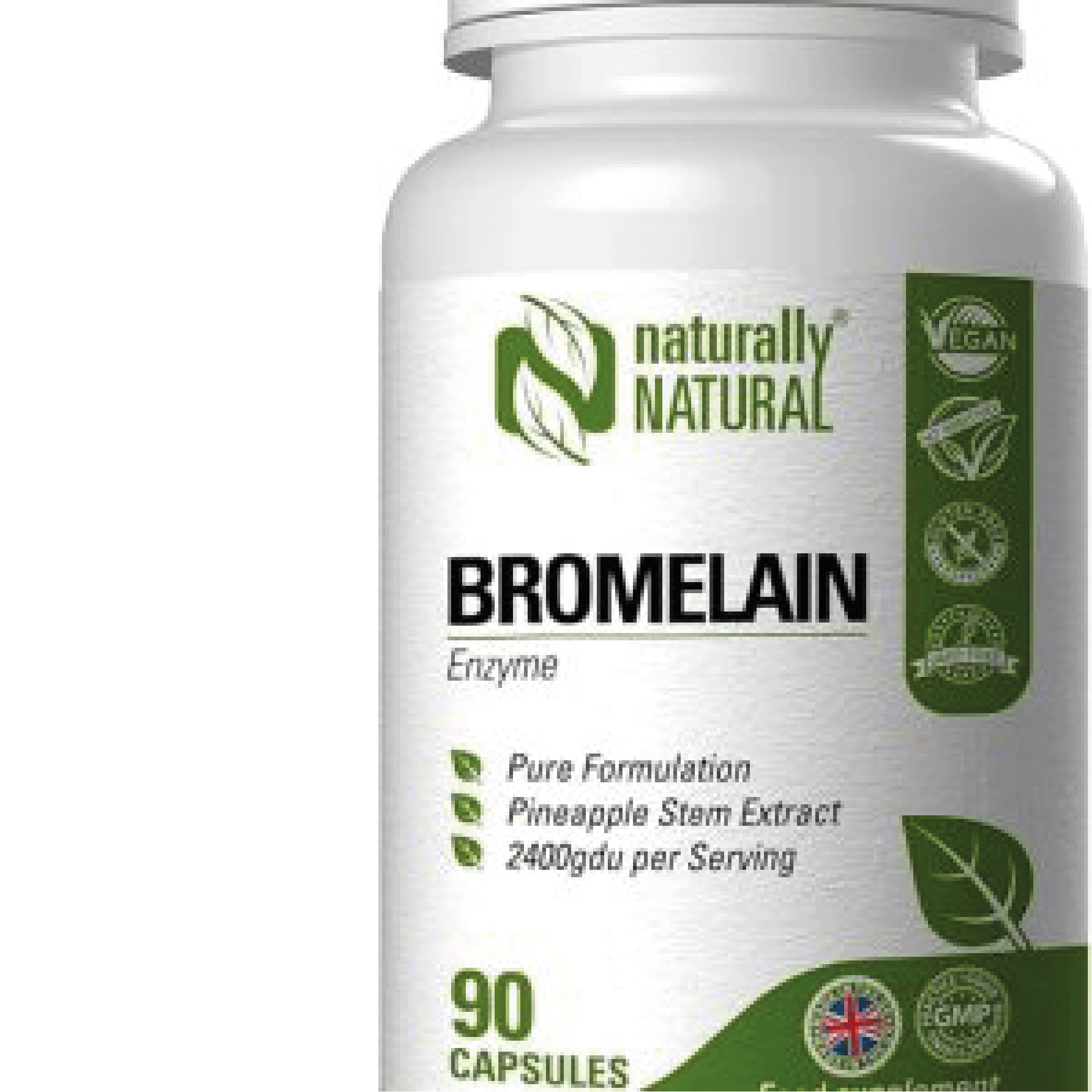 Natural Bromelain 90 Vegan Capsules High Dose 2400gdu