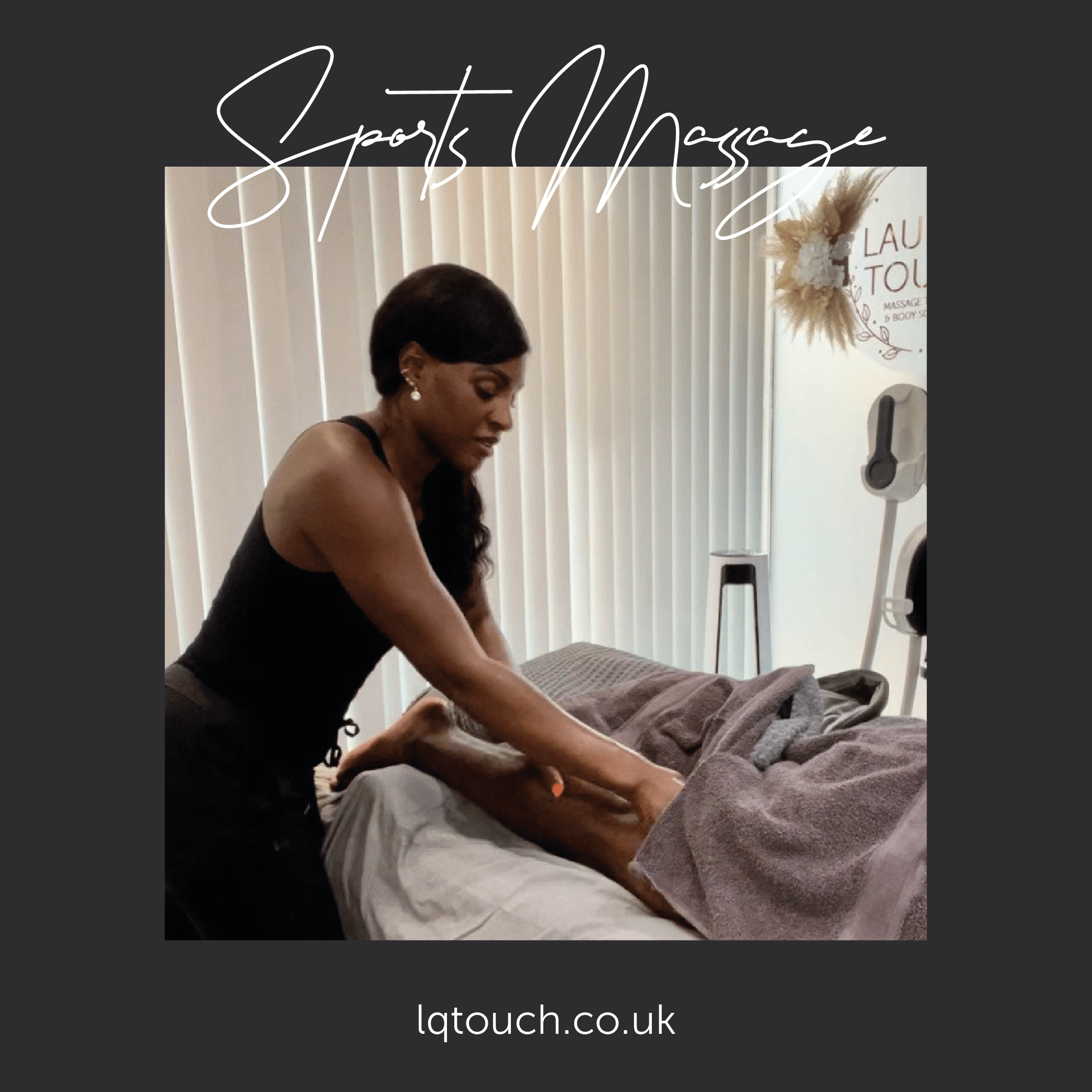 A Sport Massage being administered to a client at Laura’s Touch, Bromley Clinic