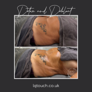 Before and After of a Detox and Debloat Client at Lauras Touch