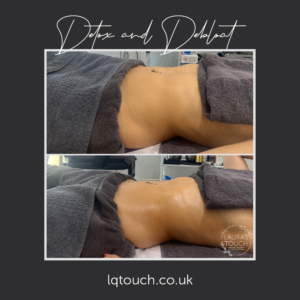 Before and After of a Detox and Debloat Client at Lauras Touch