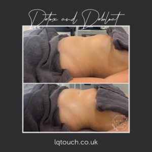 Before and After of a Detox and Debloat Client at Lauras Touch