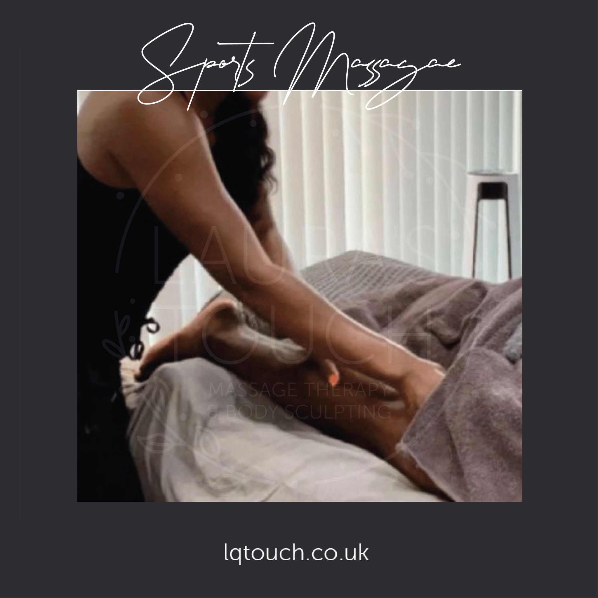 LQTouch at Bromley offers Sports Massage services, ranging from pre-event preparations to full-body treatments, designed to meet the needs of athletes at every level.